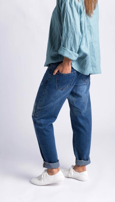 Women's Organic Cotton Patched Jeans 3