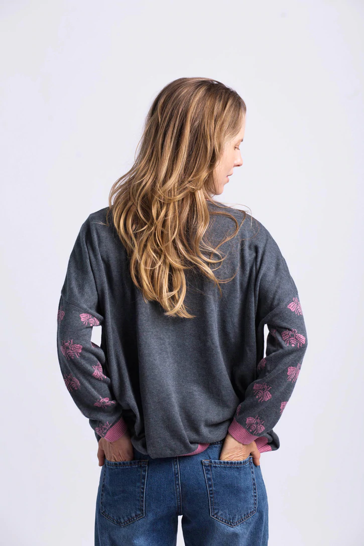 Women's Organic Cotton Jumper with Bee Print